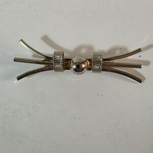 Vtg MCM Geometric Brooch Goldtone